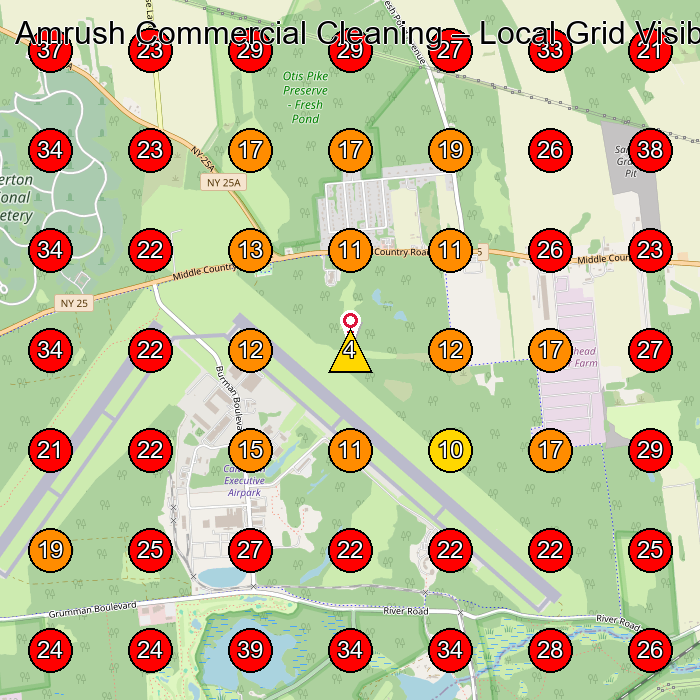 Amrush Commercial Cleaning GeoGrid visibility map for Commercial Cleaning Service in None